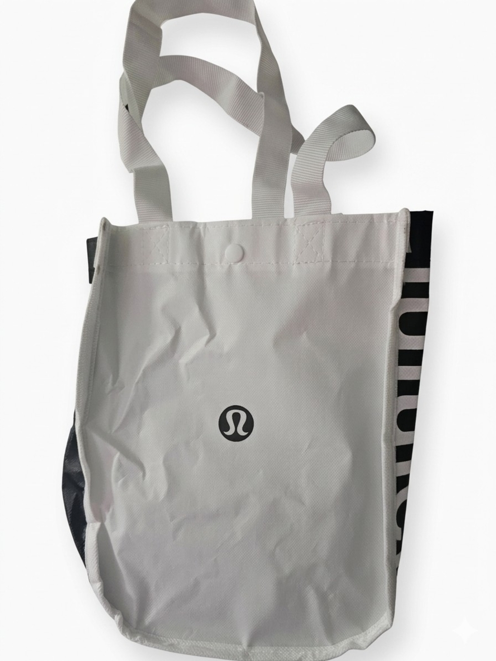lululemon athletica White and Black Logo Tote